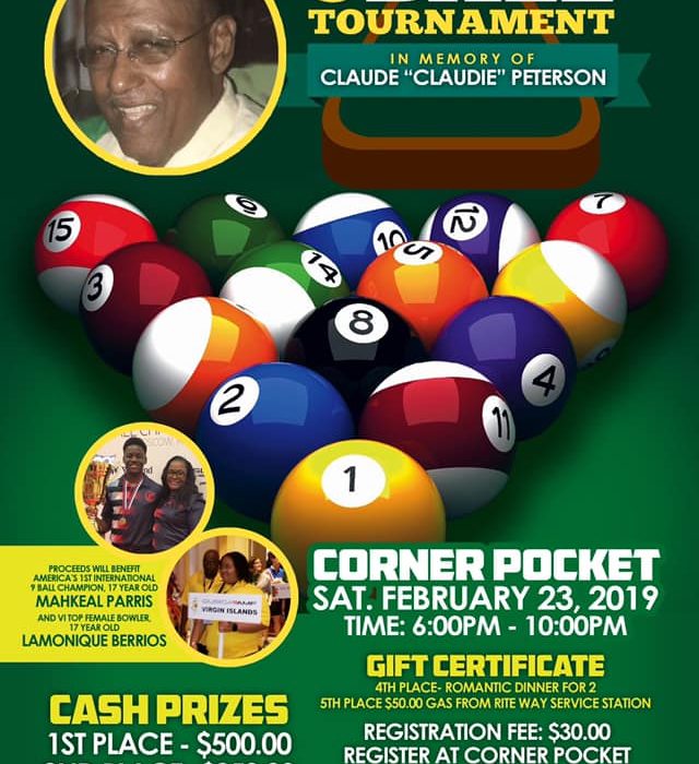 9Ball Tournament in Memory of Claude “Claudie” Peterson